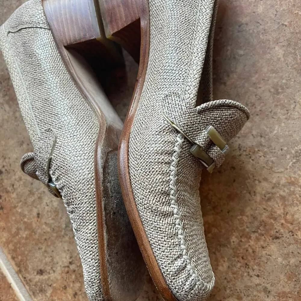 Stuart Weitzman heeled loafers shoes sz 7-1/2